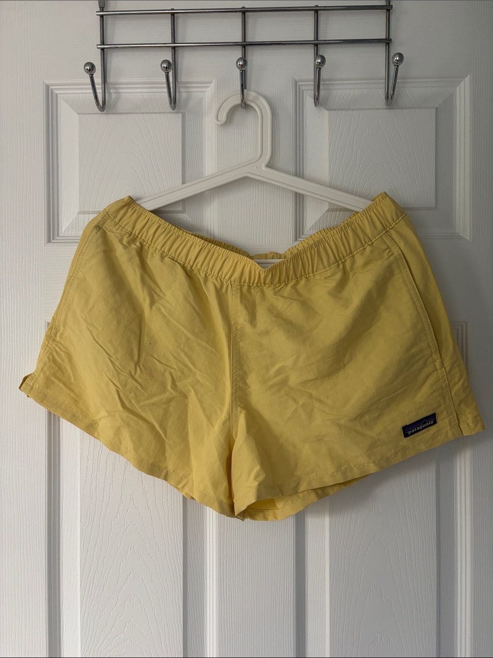 Patagonia Yellow Elastic-Waist Athletic Shorts
